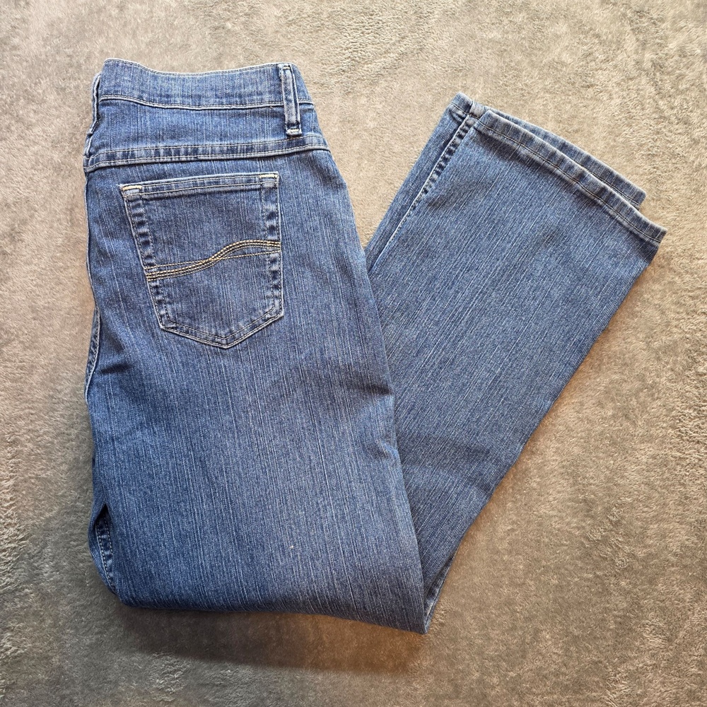 Riders By Lee Relaxed Straight Jeans Womens 18 Blue Medium Wash High Rise Denim